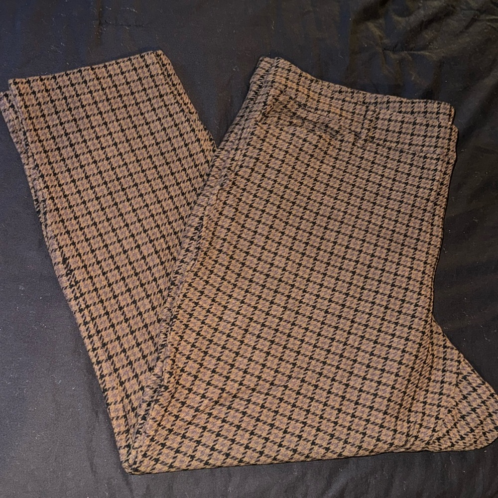Brown Houndstooth Pixie Ankle Pants